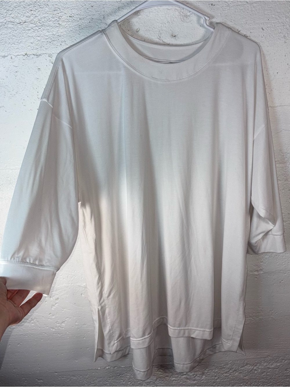 Athleta White Short Sleeve Oversized Crew Top